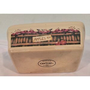 Vintage Country Apples 10¢ Ceramic Bread Dish Loaf Pan Farmhouse